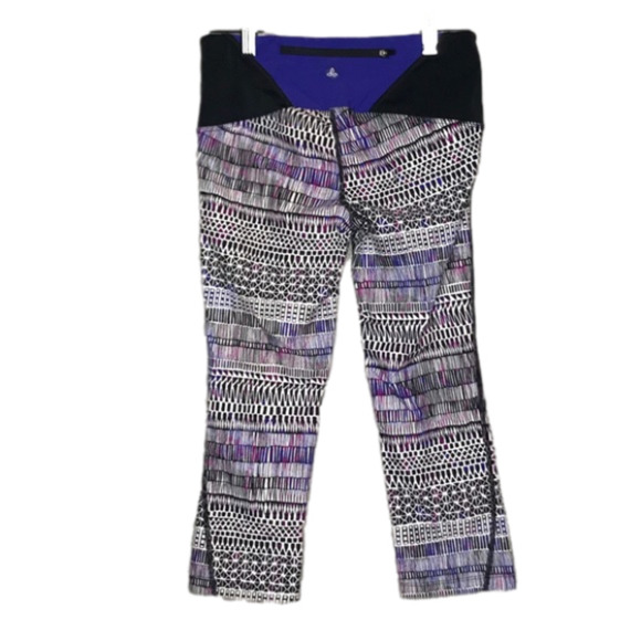 Prana Purple and Black Geometric Print Capri Leggings - Picture 2 of 5
